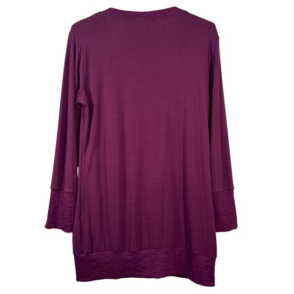 Merokeety Womens Size XXL Purple Long Sleeve Button-Down Cardigan - Picture 4 of 5